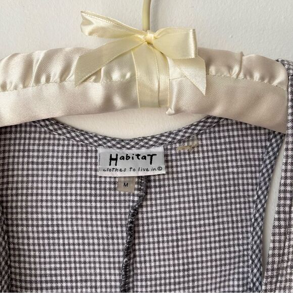 HABITAT Black & White Checkered 100% Linen Flowy Tunic Top Dress Vest Size M - Picture 5 of 6